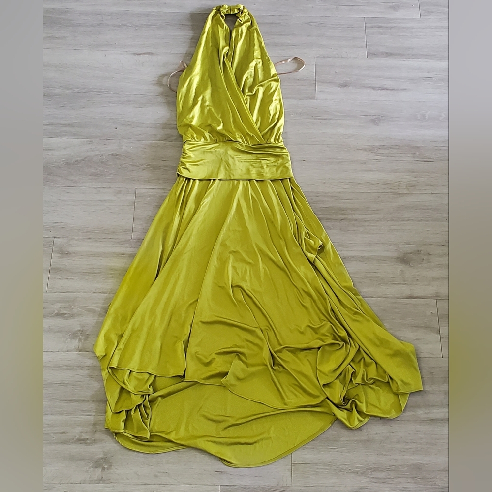 BCBGMAXAZRIA halter hi lo cocktail dress